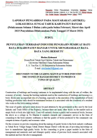Image of (E) Penyuluhan Terhadap Industri Pengrajin Pembuat Batu-Bata Di Kabupaten Banjar Untuk Menghasilkan Bata-Bata Yang Bermutu