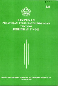 Image of Himpunan Peraturan Perundang-Undangan Tentang Pendidikan Tinggi